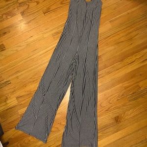 Black and Grey Stripped Jumpsuit